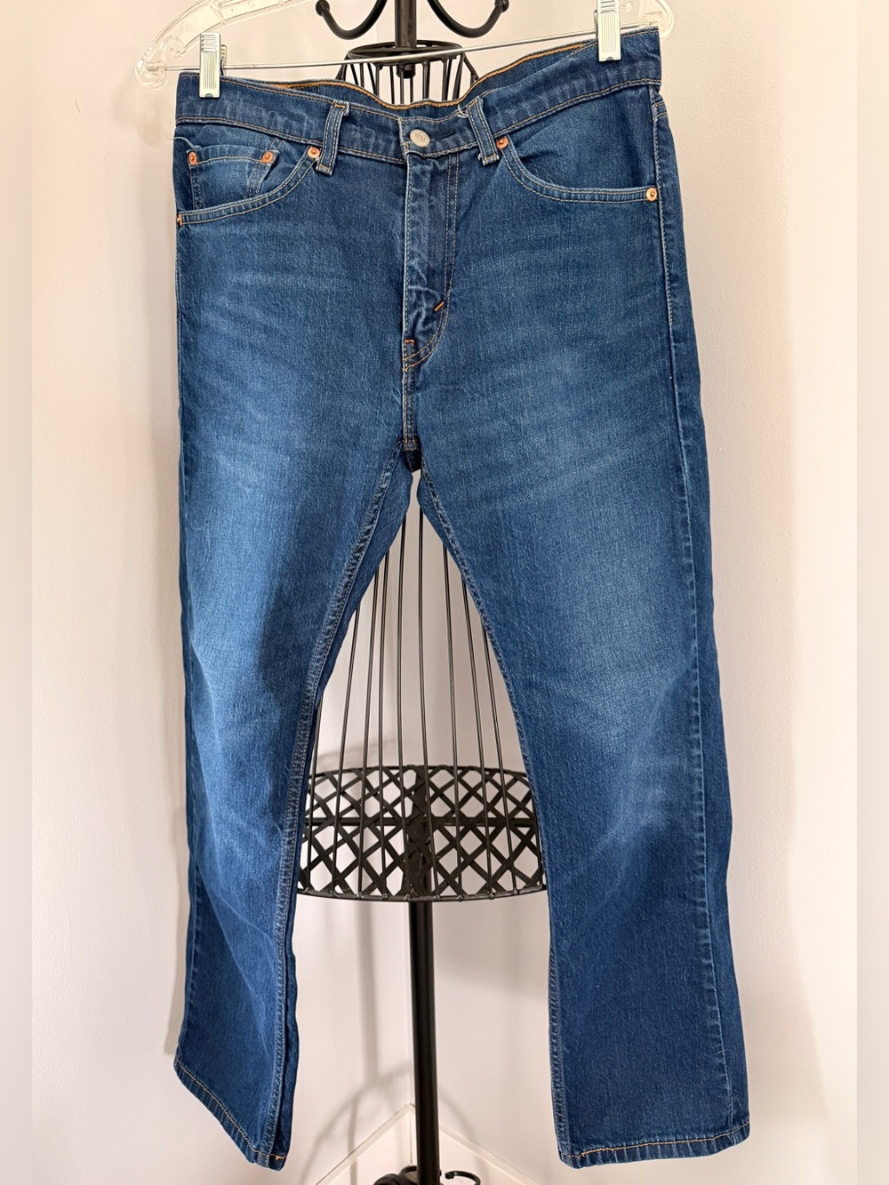 Levi's 505 Straight Leg Dark Blue Denim Jeans